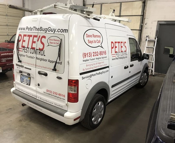 Partial Vehicle Graphics for Petes Pest Control in Olathe, Kansas