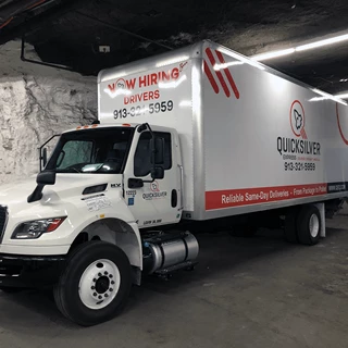 Box Truck Graphics for Quicksilver Courier in Kansas City, Kansas