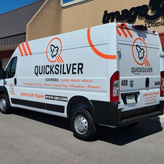 Partial Van Wrap for Quicksilver Courier Service in Kansas City, Kansas