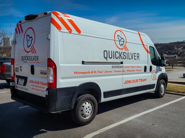 Partial Van Wrap for Quicksilver Courier in Kansas City, Kansas