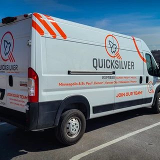 Partial Van Wrap for Quicksilver Courier in Kansas City, Kansas