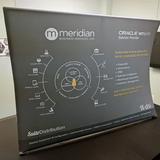 Tabletop Fabric Display for Meridian Business Services in Overland Park, Kansas