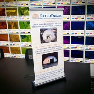 Tabletop Retractable Banner Stand for Retrodomes in Kansas City, Missouri