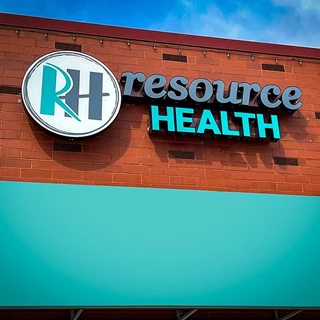 Exterior Illuminated Channel Letters on Raceway for Resource Health in Kansas City, Missouri