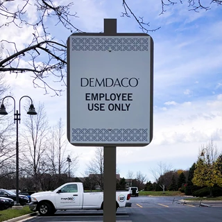 Exterior Post and Panel Sign with Reflective Vinyl for Demdaco in Leawood, Kansas