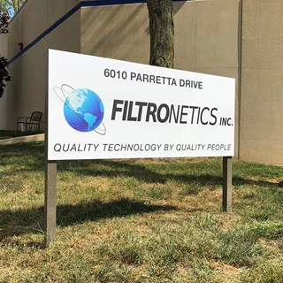 Exterior Metal Sign Face for Existing Post and Panel for Filtronetics in Kansas City, Kansas