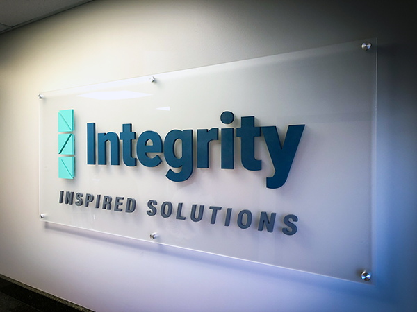 Integrity Frosted Acrylic Sign blog photo