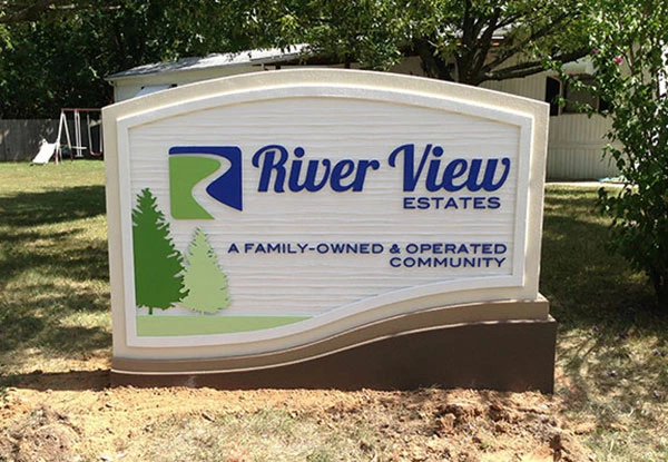 Exterior Foam Monument Sign for Riverview Estates in Kansas City, KS