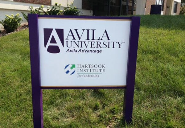 Exterior Metal Post and Panel Sign for Avila University