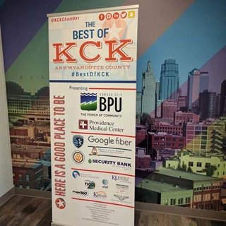 Retractable Banner Stand for the KCK Chamber in Kansas City, Kansas