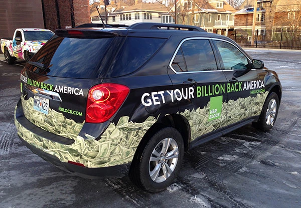 Partial Vehicle Wrap for HR Block in Kansas City, MO