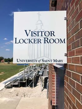 Exterior PVC Wayfinding Sign for University of St. Mary in Overland Park, KS