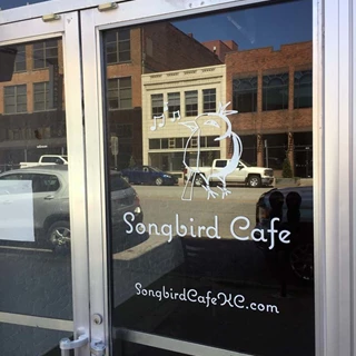 Cut Vinyl Door Graphic for Songbird Cafe in Kansas City, Missouri
